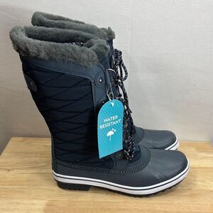 JBU Chilly Mid Calf Snow Boot Navy size 9- NIB